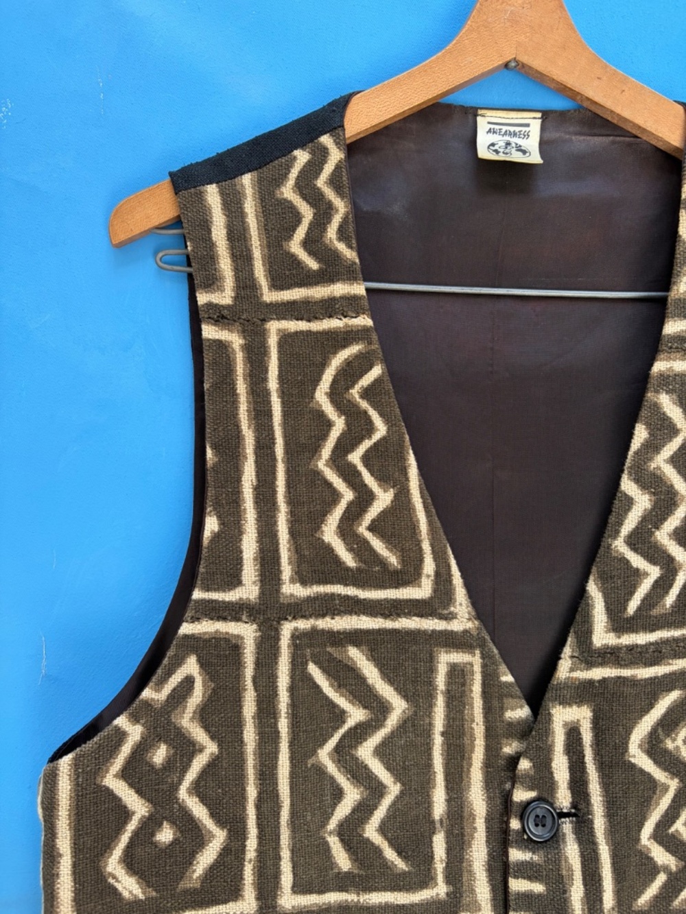 Graphic African Mud Cloth Vest - Picture 2 of 10